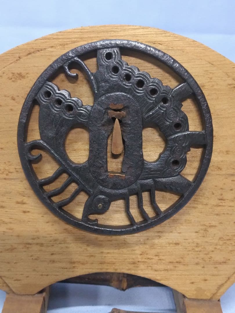 鉄鍔　鐔　刀装具　透かし鐔 刀鐔　江戸時代　文鎮　ペーパーウェイト