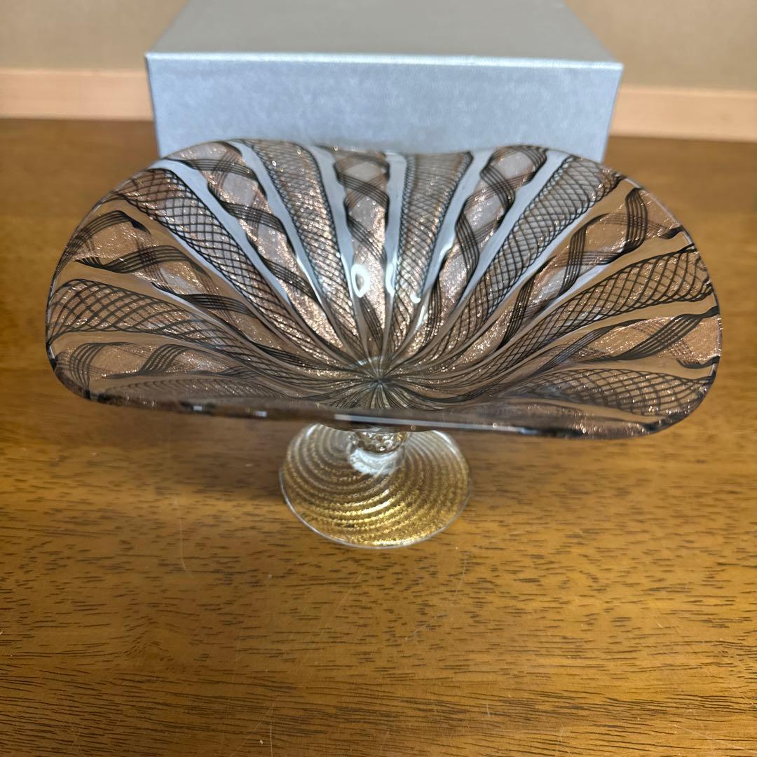 ヴェネチアングラス　ムラーノ　レース　バラリン工房　BALLARIN コンポート