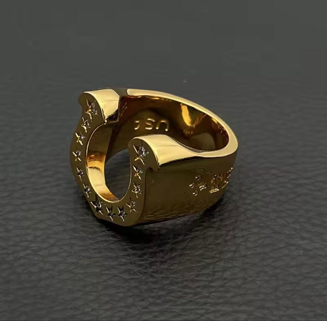 【新品未使用】22k 馬蹄　ホースシューリング　ゴールド16〜17号