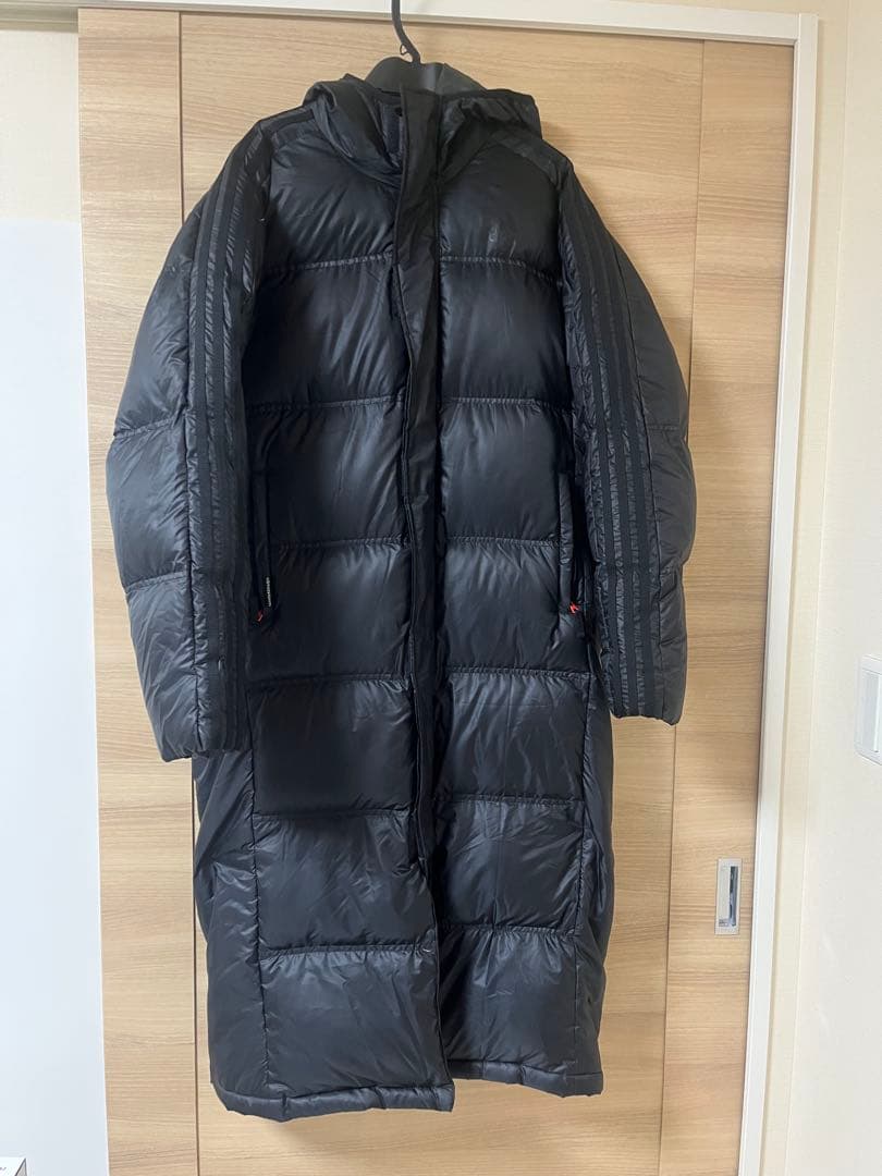 アディダス ベンチコート Mブラック ダウン ロング丈 フーディー