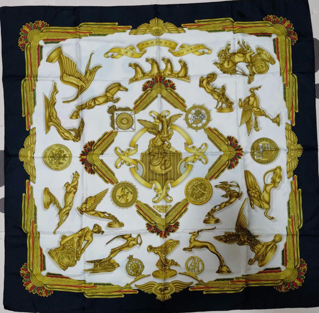 美品 エルメス HERMES カレ90 LES PARURES DU VENT