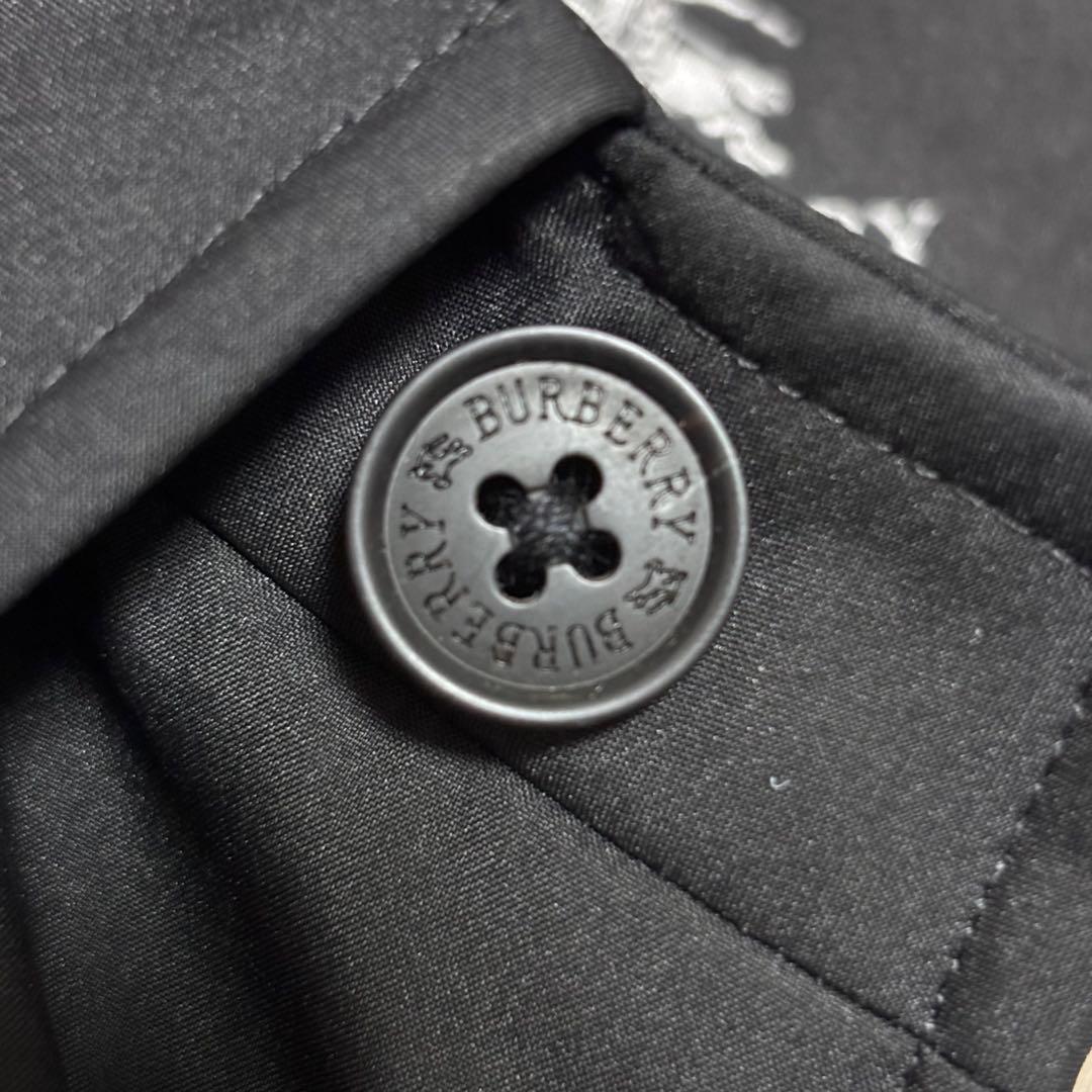 バーバリー ブラックレーベル★ステンカラーコート 黒 ノバチェック 三陽商会 L