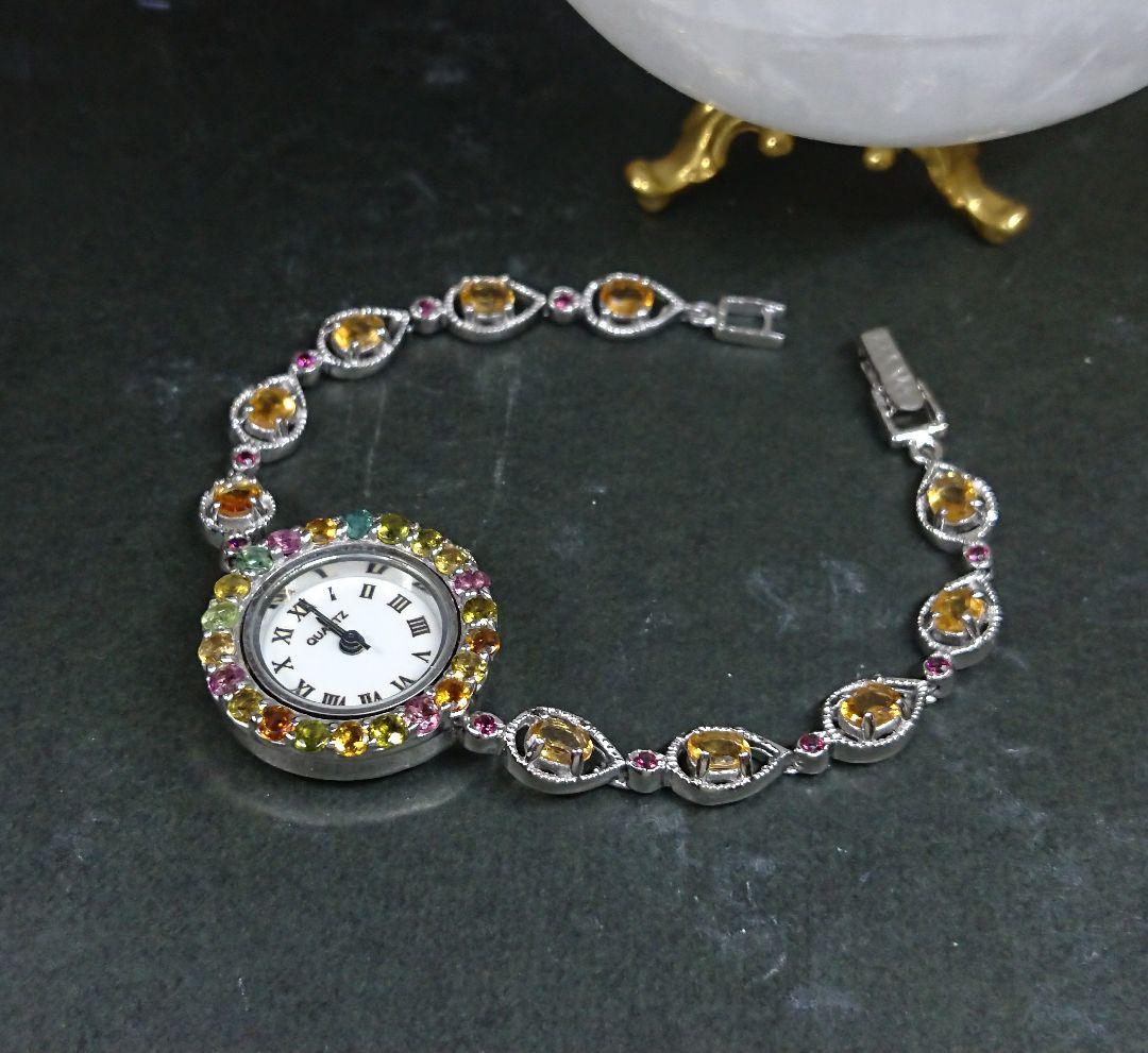 トルマリン シトリン 時計 925 0170 タンザナイト