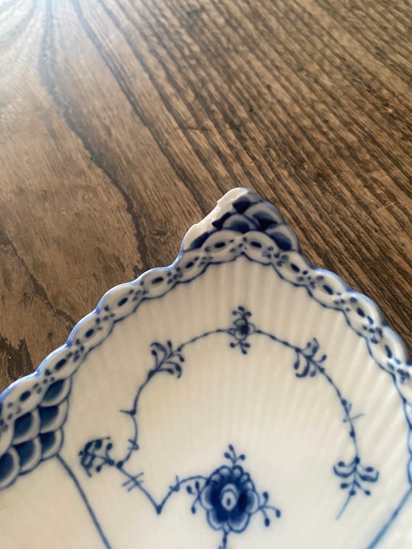 ロイヤルコペンハーゲン ブルーフルーテッド ハーフレース ピックルディッシュ