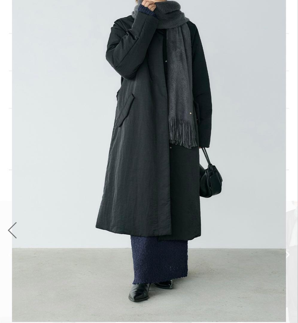 2wayノーカラーパファーコート クルーレ