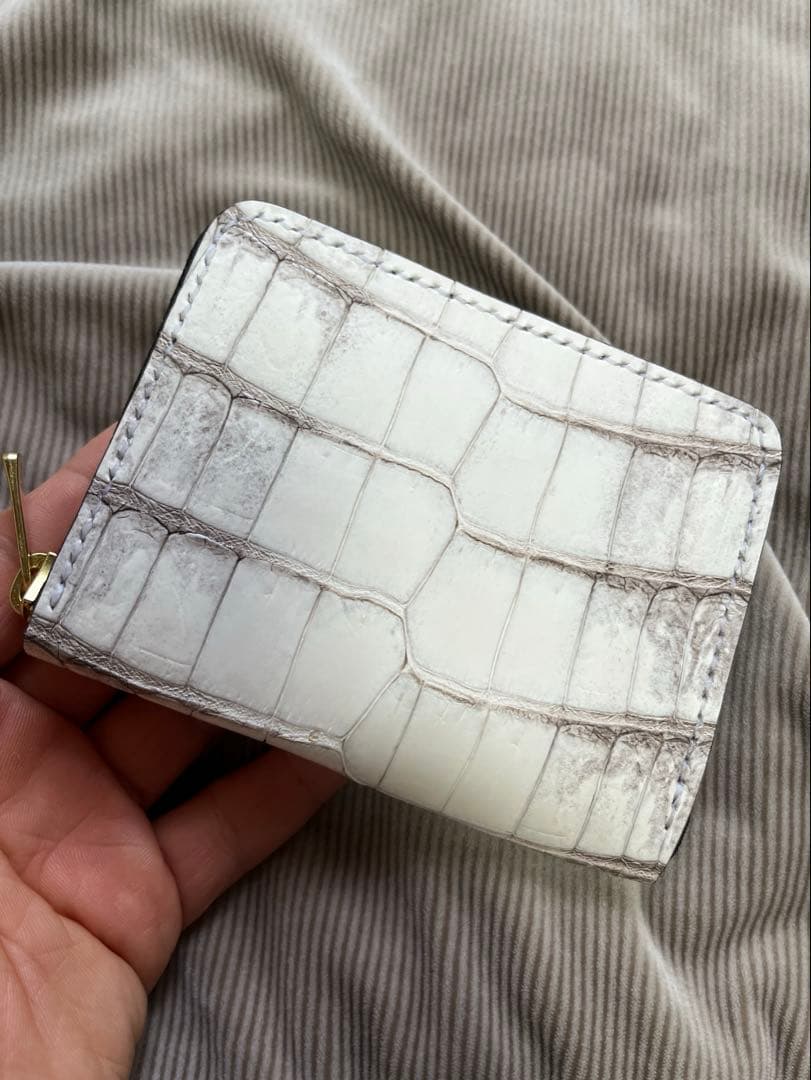激安激珍！　クロコダイル　ポロサス ヒマラヤ　コンパクトファスナー財布　手縫い