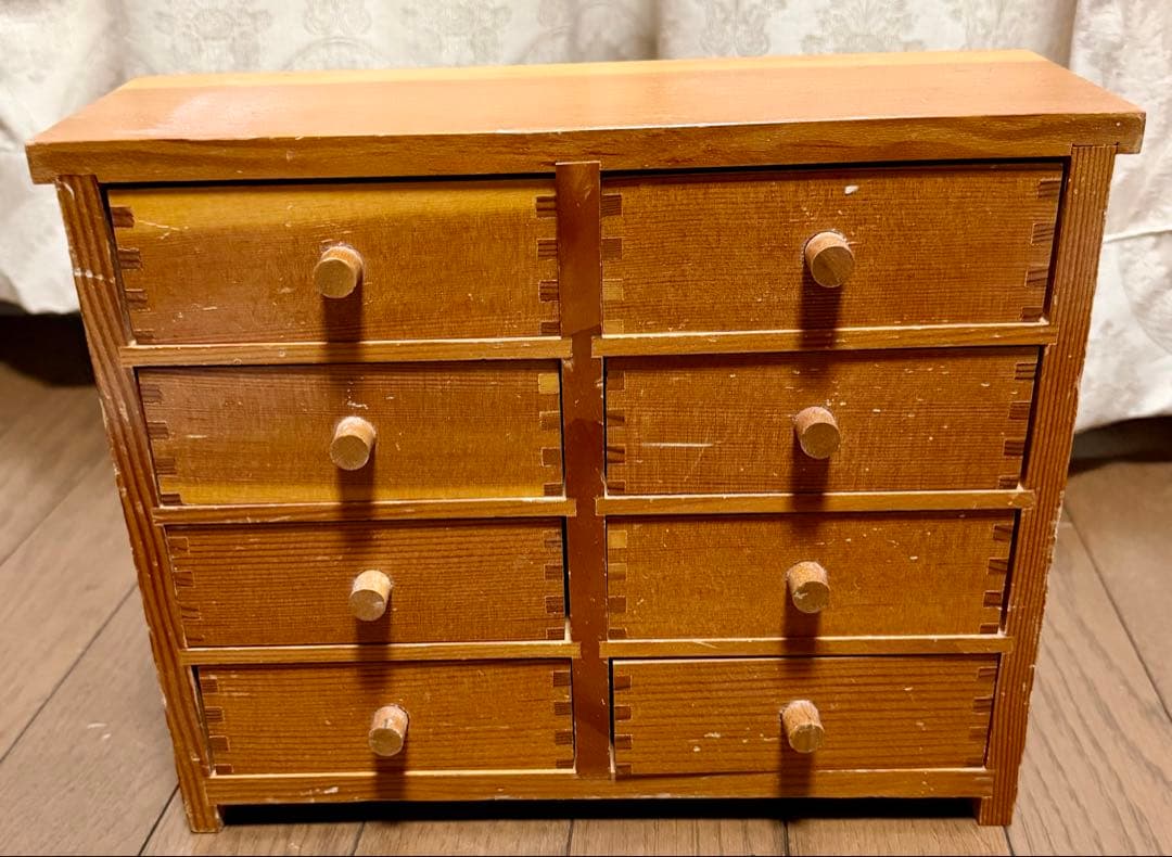 木製小引き出し 8段　薬箪笥、時計パーツ入れ　フランス蚤の市で購入