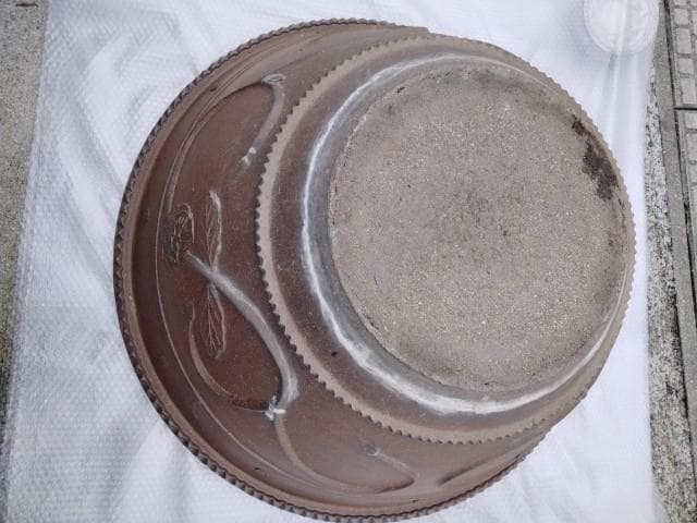 巨大水鉢　91x39cm　上縁4.5底径38cm　35kgぐらい　簡易ビオトープ