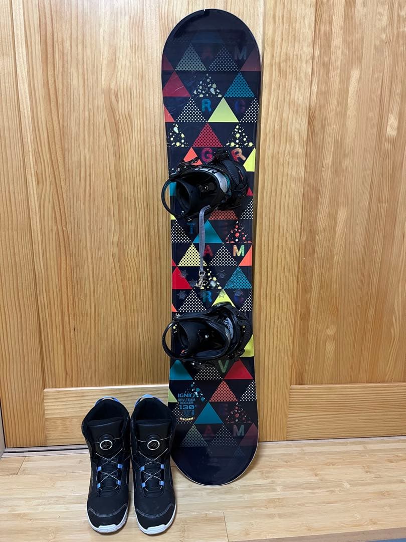 キッズ スノーボード、ビンディング、ブーツ3点セット