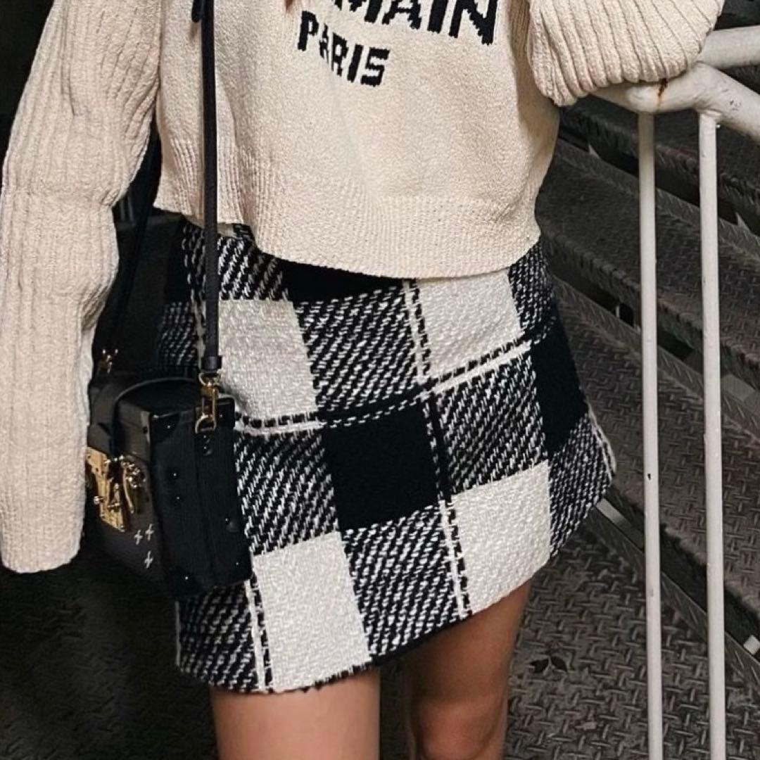 【美品】 sheller ブロックチェック キュロット