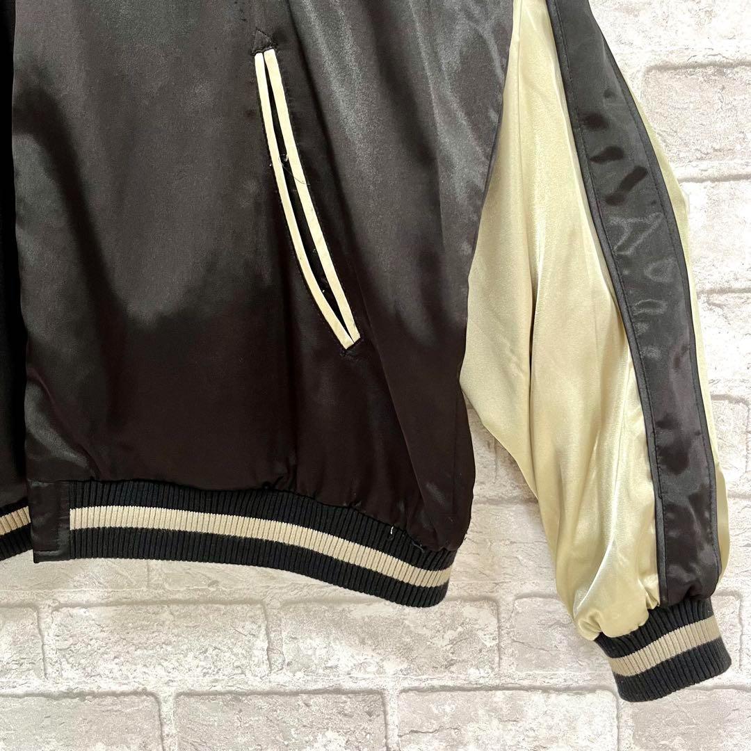 花旅楽団【大きいサイズ】 風神 雷神 鯉 刺繍 リバーシブル スカジャン XXL