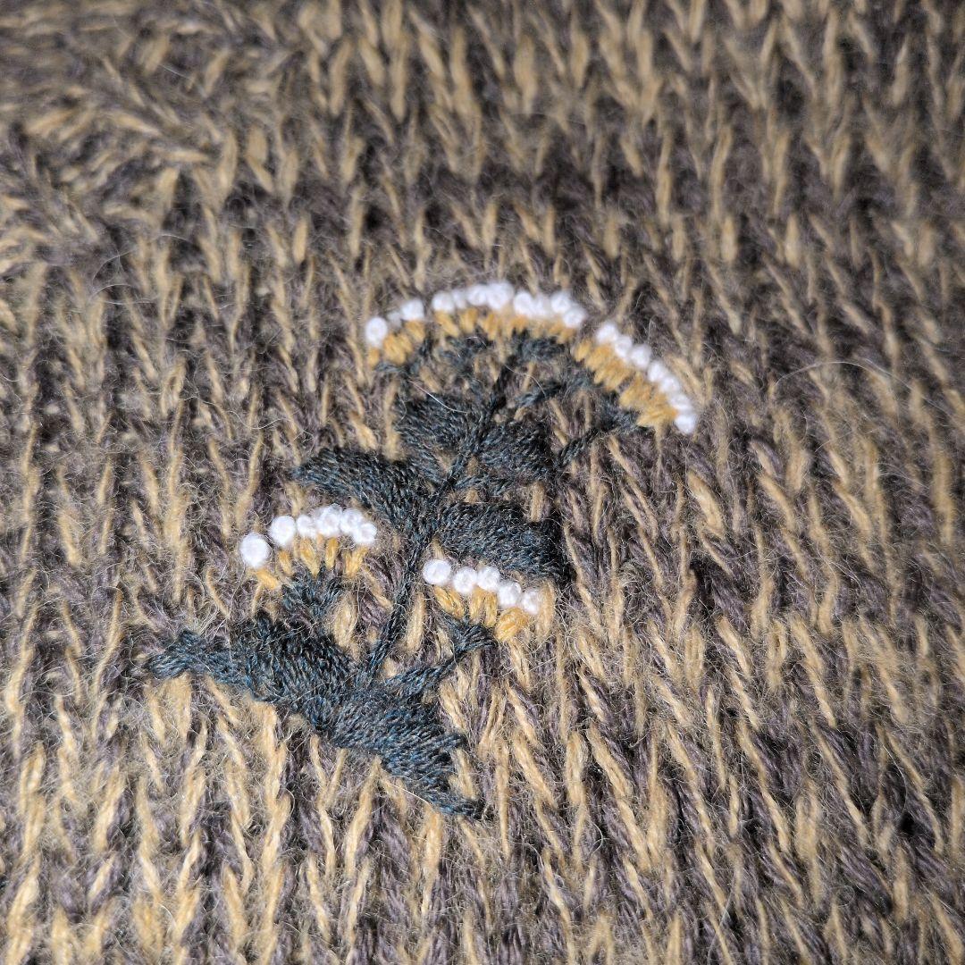 45R　花柄刺繍　ニット　グラデーション　アルパカ混