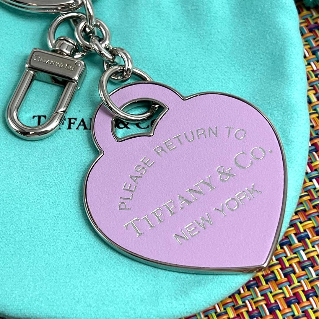 ✨極美品✨TIFFANY&Coティファニー レザーインレイド　ハート　キーリング