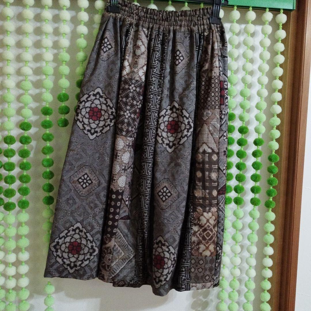 昭和レトロ大正龍郷時代大島パッチワークスカート