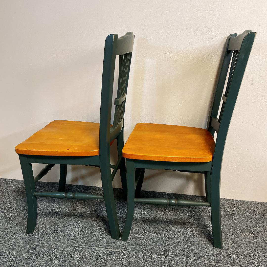 カントリースタイル　ダイニングチェアセット　シャビー　レトロ 2脚セット