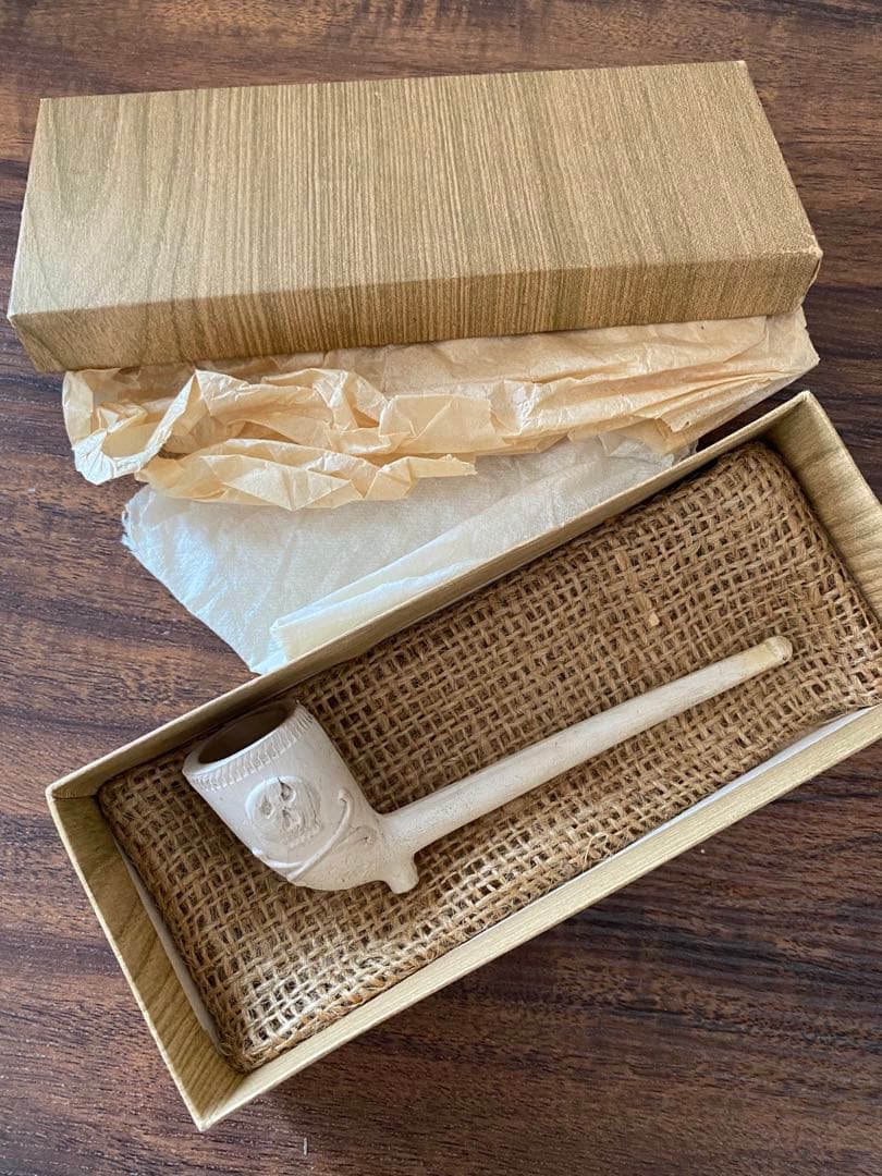 1900s'アンティークスカルパイプ 箱付き 古着 バイカー ロカビリー