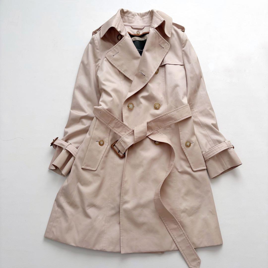 大きいサイズ　マッキントッシュ　トレンチコート　ピンクベージュ　ライナー　44