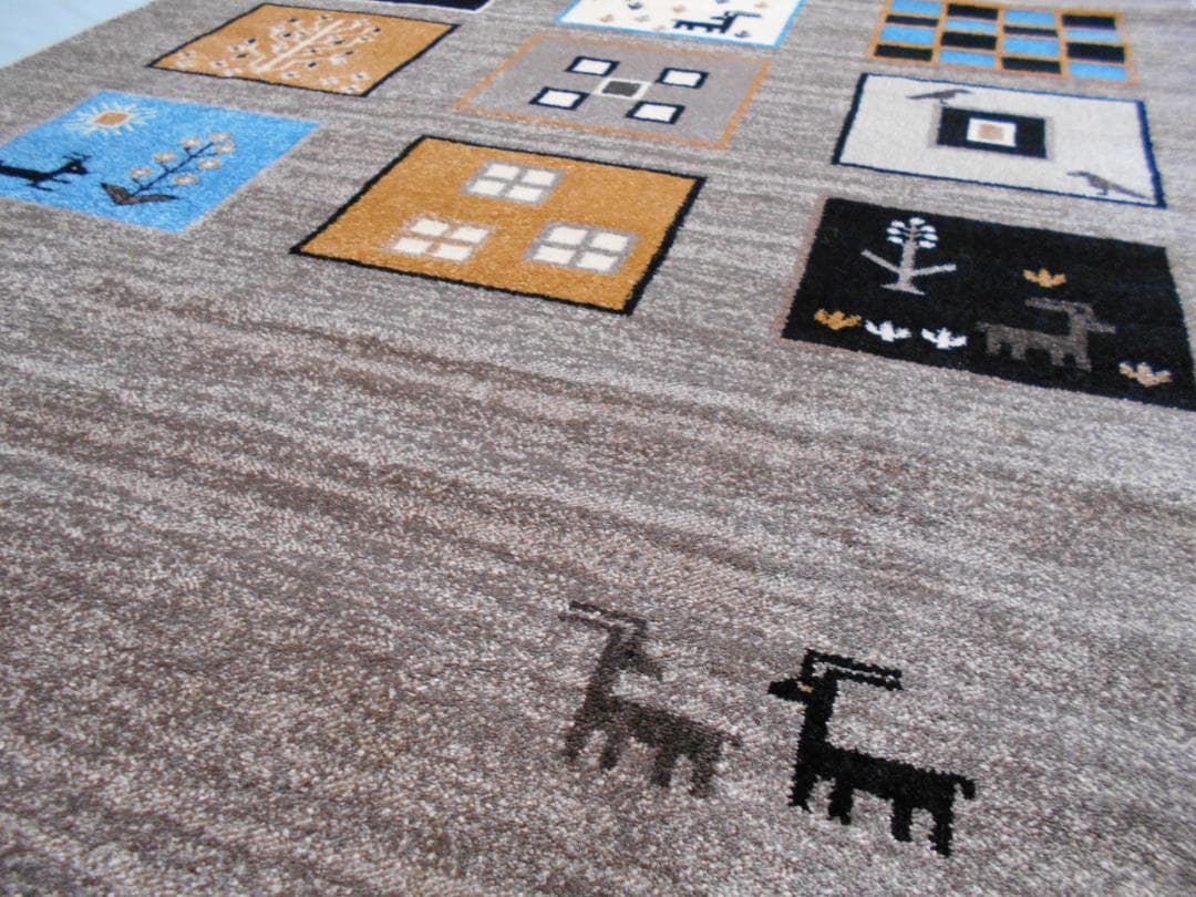 ふっかり！ウィルトン織 ギャッベ 高密度 ラグ 150×225cm-93001