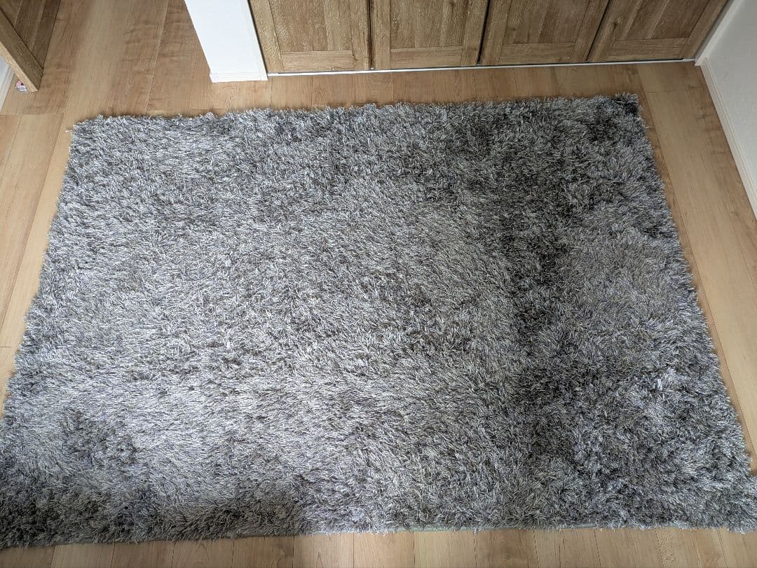 moda en casa グレー シャギーラグ