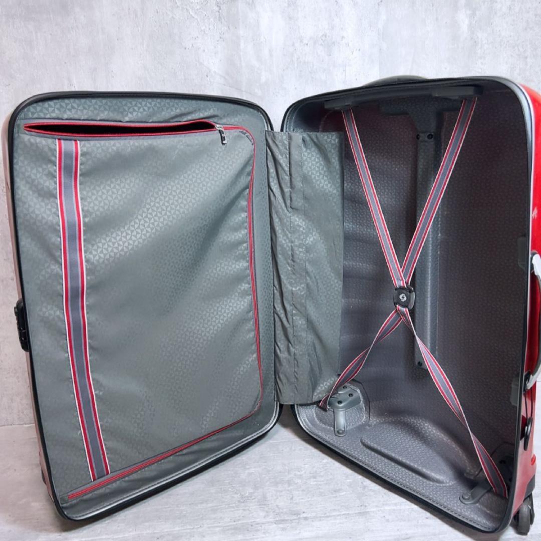サムソナイト スーツケース　シェル　ファイヤーライト　4輪　赤　94L レッド
