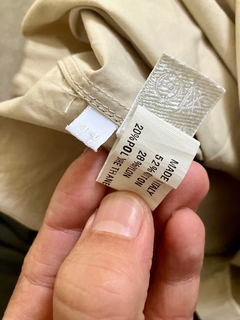 PRADAプラダコットンナイロンベージュ ステンカラーコート 44