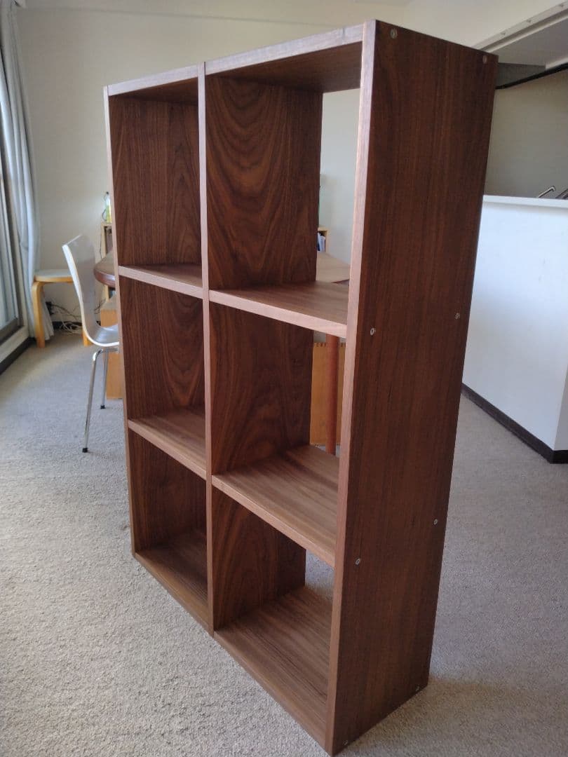 【美品】MUJI無印良品 スタッキングシェルフ3×2/ウォルナット材/ラック棚