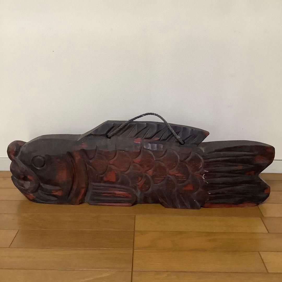 木製魚板　魚鼓　仏教法具　骨董打楽器　特大