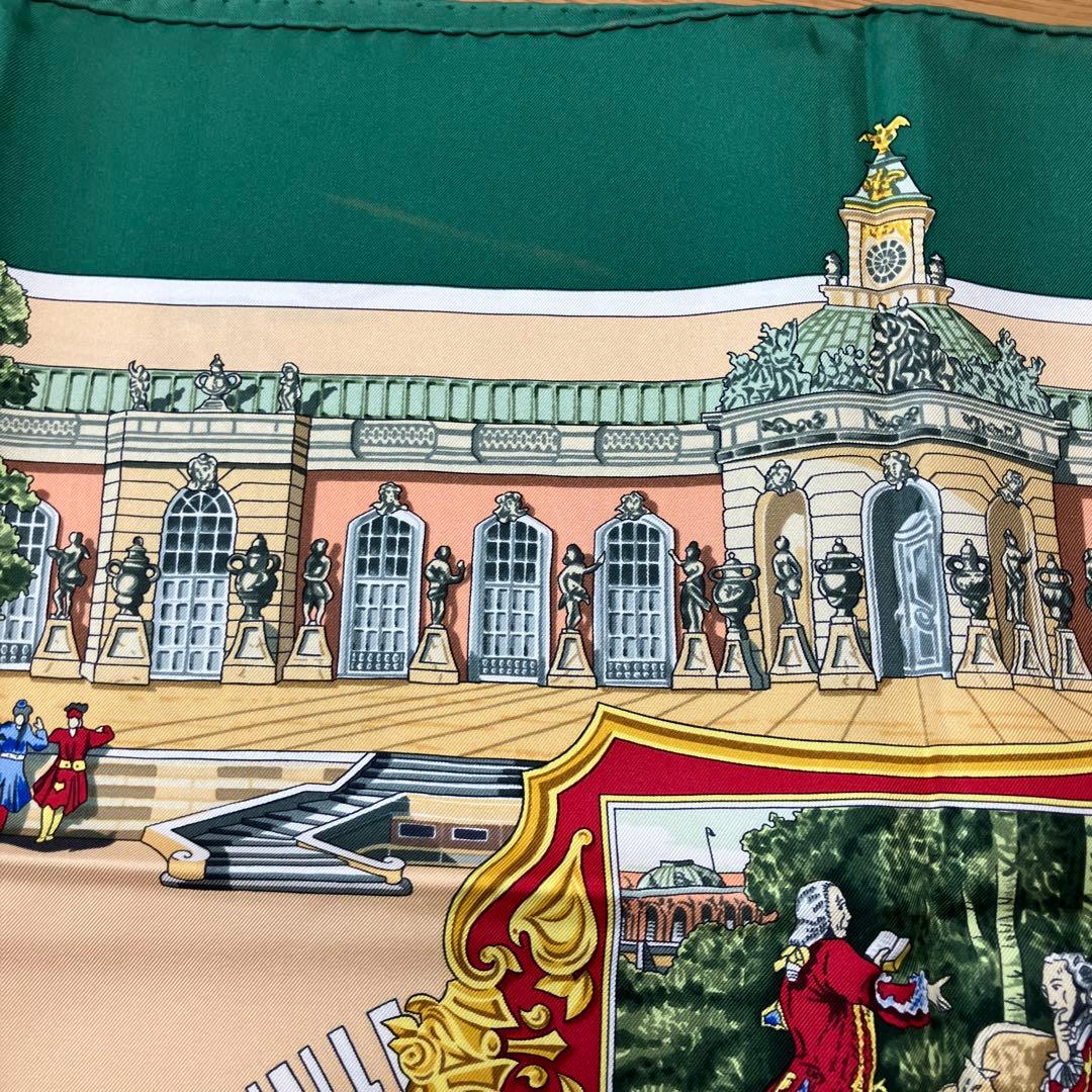 エイミィ【HERMES】エルメス カレ90 緑 グリーン スカーフ