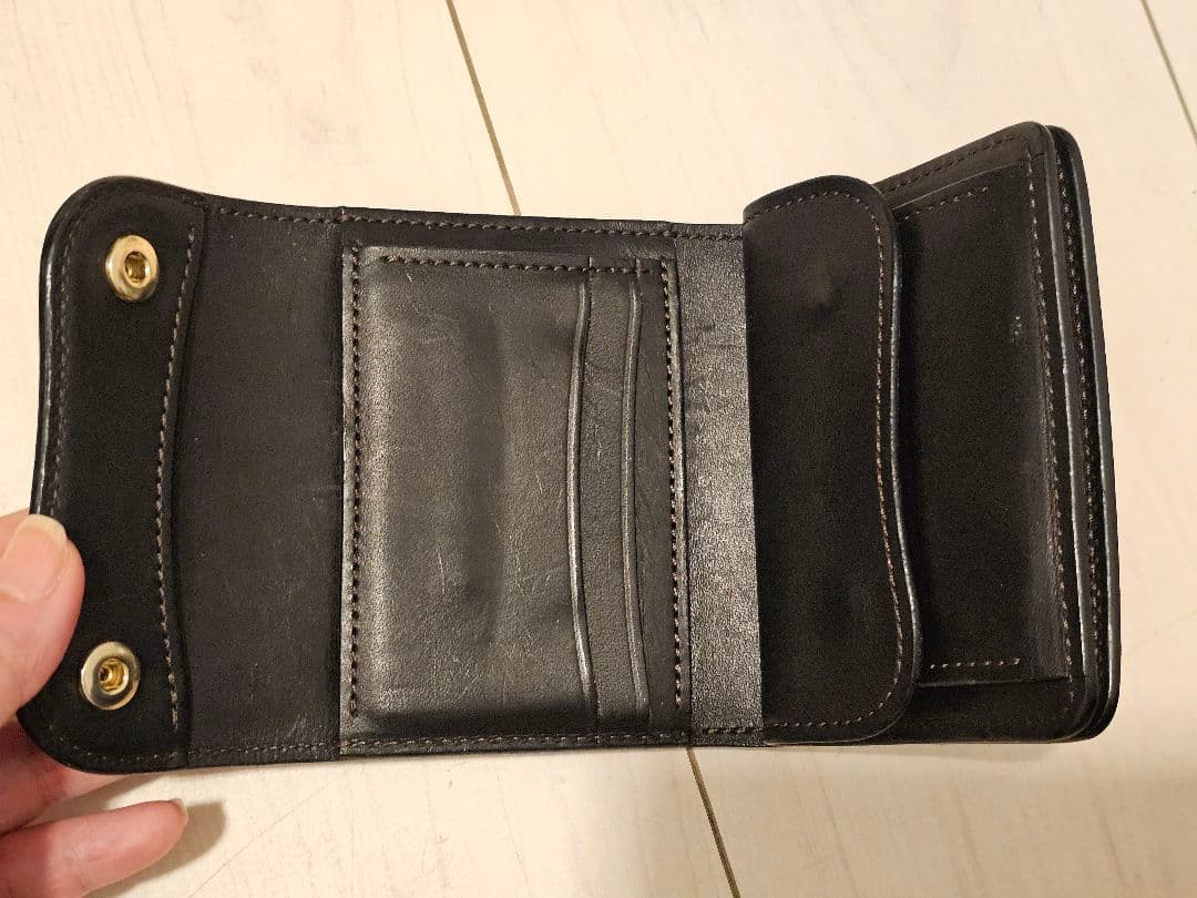 最終値下げ！WILD SWANS 三つ折り財布　ブラック　イーノ　レザー　eno