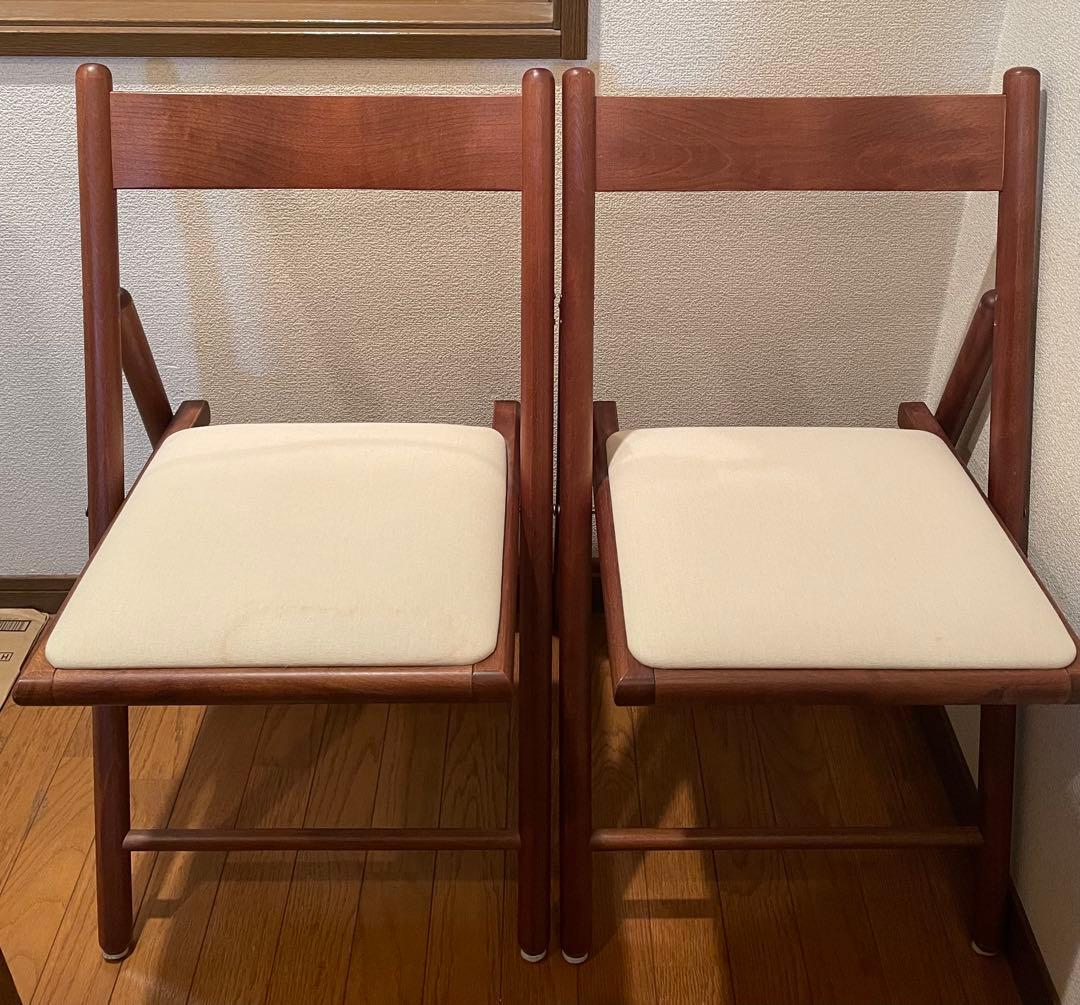 無印良品　折りたたみ椅子　木製チェア　廃盤 2脚セット