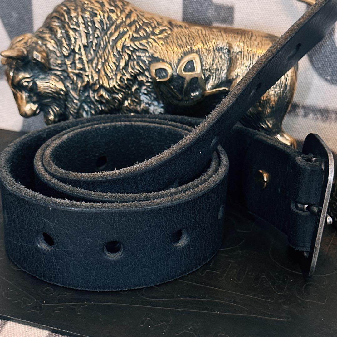 RRL ブラックレザー ベルト