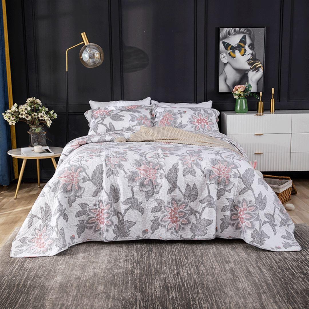 キルトベッドカバー3点セット綿マルチカバー キルティング 706