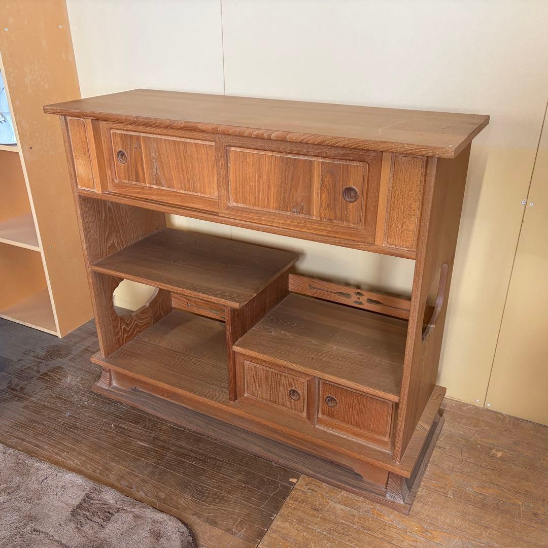 【送料込】和風家具　和室民芸家具　アンティーク　昭和レトロ　小物入　戸棚　お茶