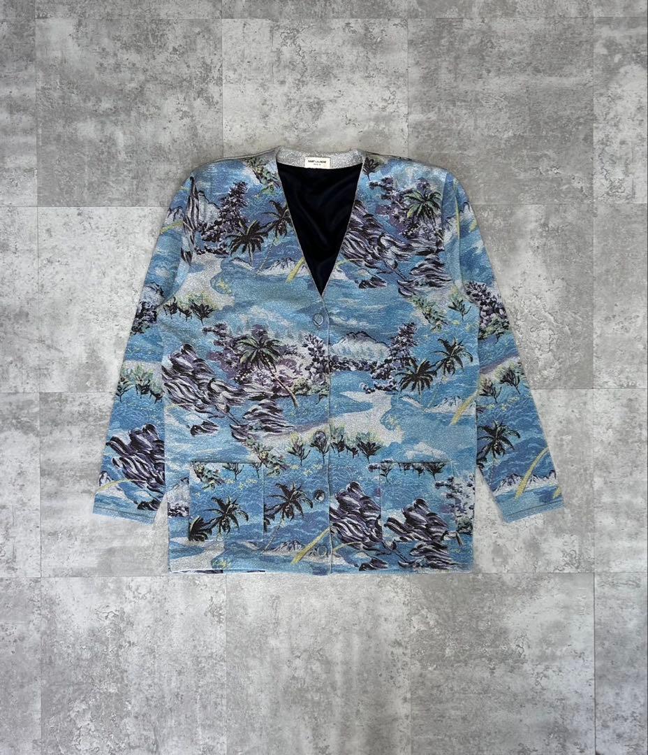 Saint Laurent Paris SS16 ウェーブ　ラメ　カーディガン