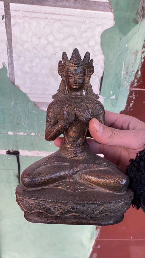 白度母結法印像 装飾品 工芸品 美術品 置物