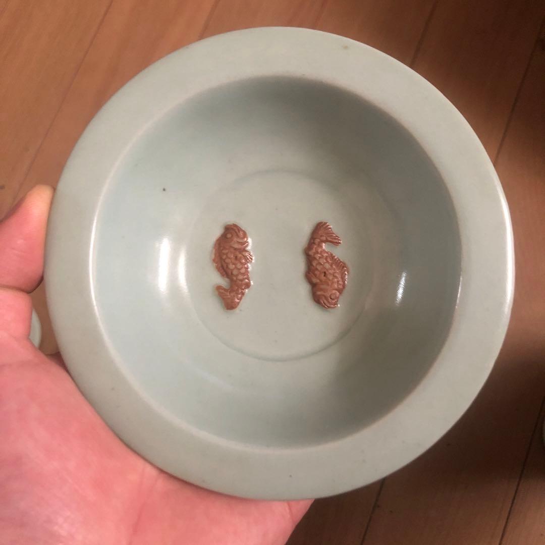 値下げ　宋 青磁雙魚洗 水洗 青磁盘