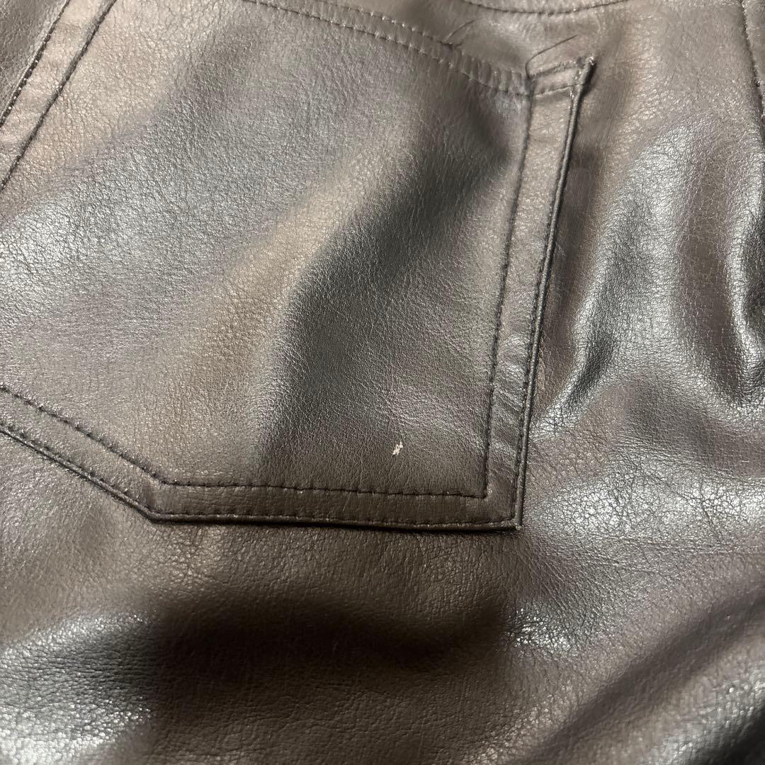 666 Original Clothing ブラック レザー パンツ 32