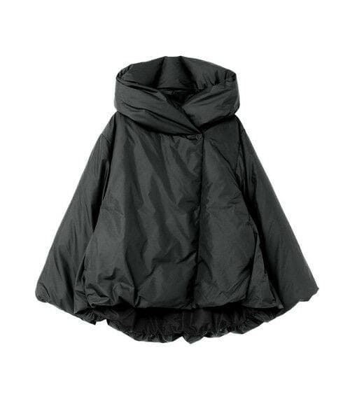 今日まで値下mizuiroindミズイロインド　フードショートダウンジャケット黒