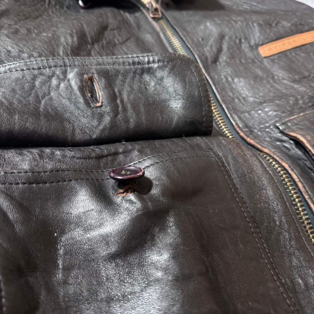 AVIREX G-1 A-2 レザーフライトジャケット 黒 本革 7823