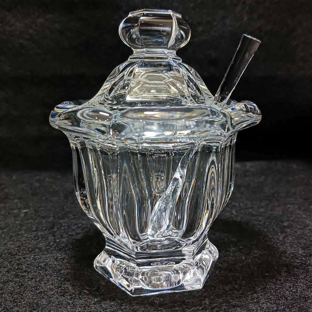 Y2255-4 バカラ ミズーリ ジャムポット スプーン付き クリスタル