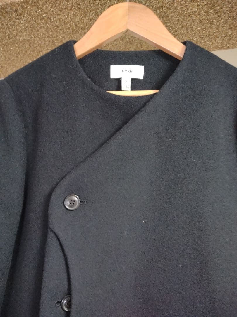 【希少美品】HYKE ハイク チェスターコート 濃紺