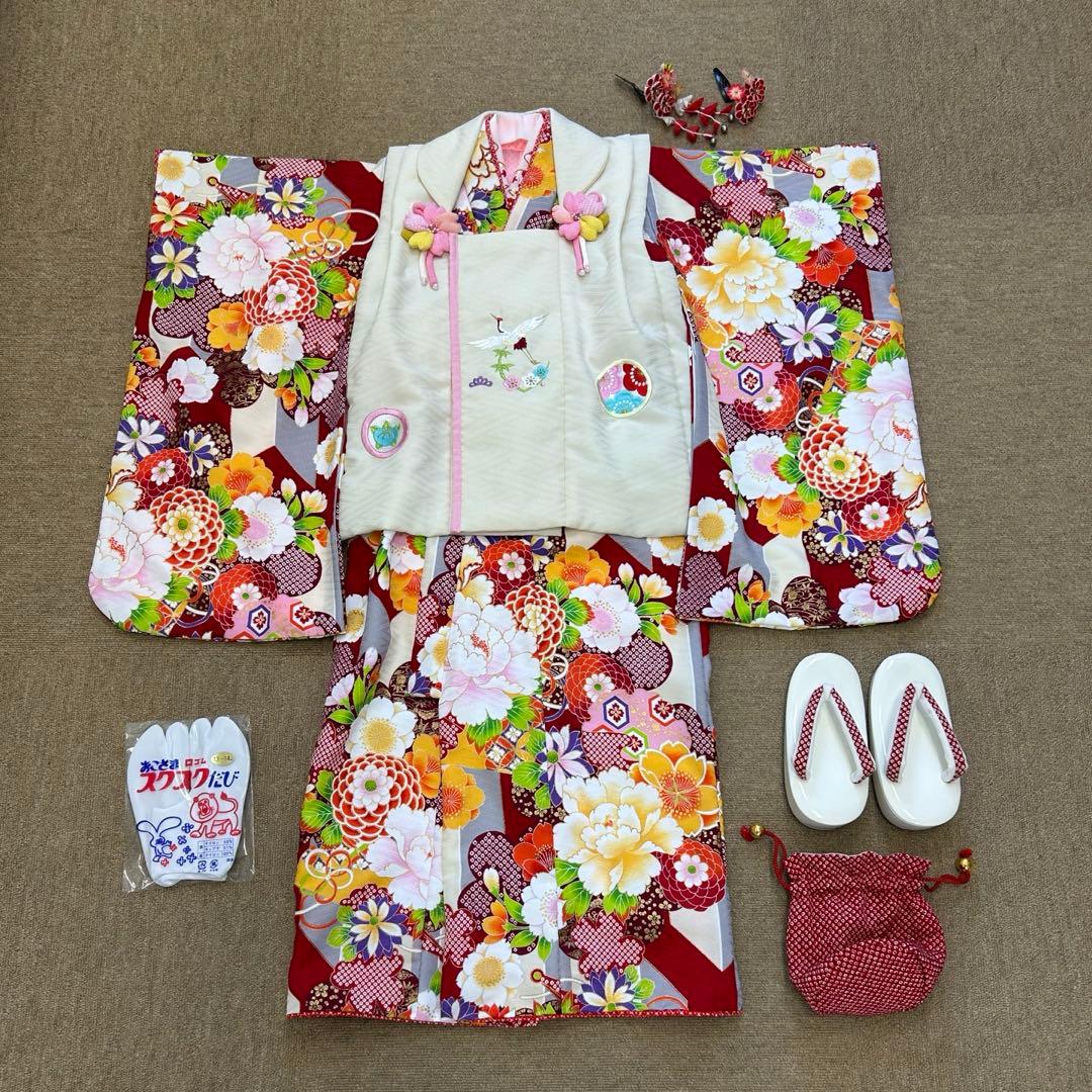 まあ　子供着物　七五三　3才 式部浪漫　被布セット