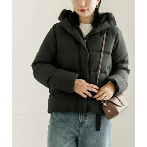 URBAN RESEARCH ラビットフードストレッチショートダウン36 黒