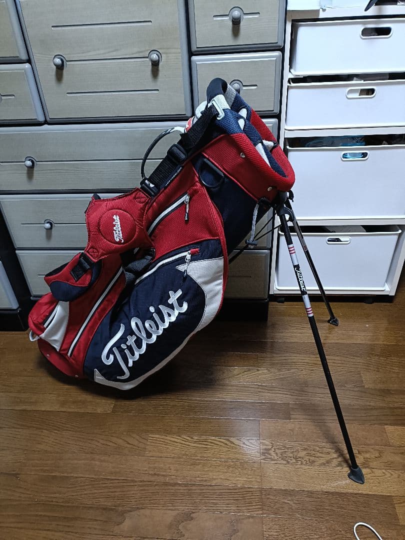 Titleist ゴルフキャディバッグ 赤白