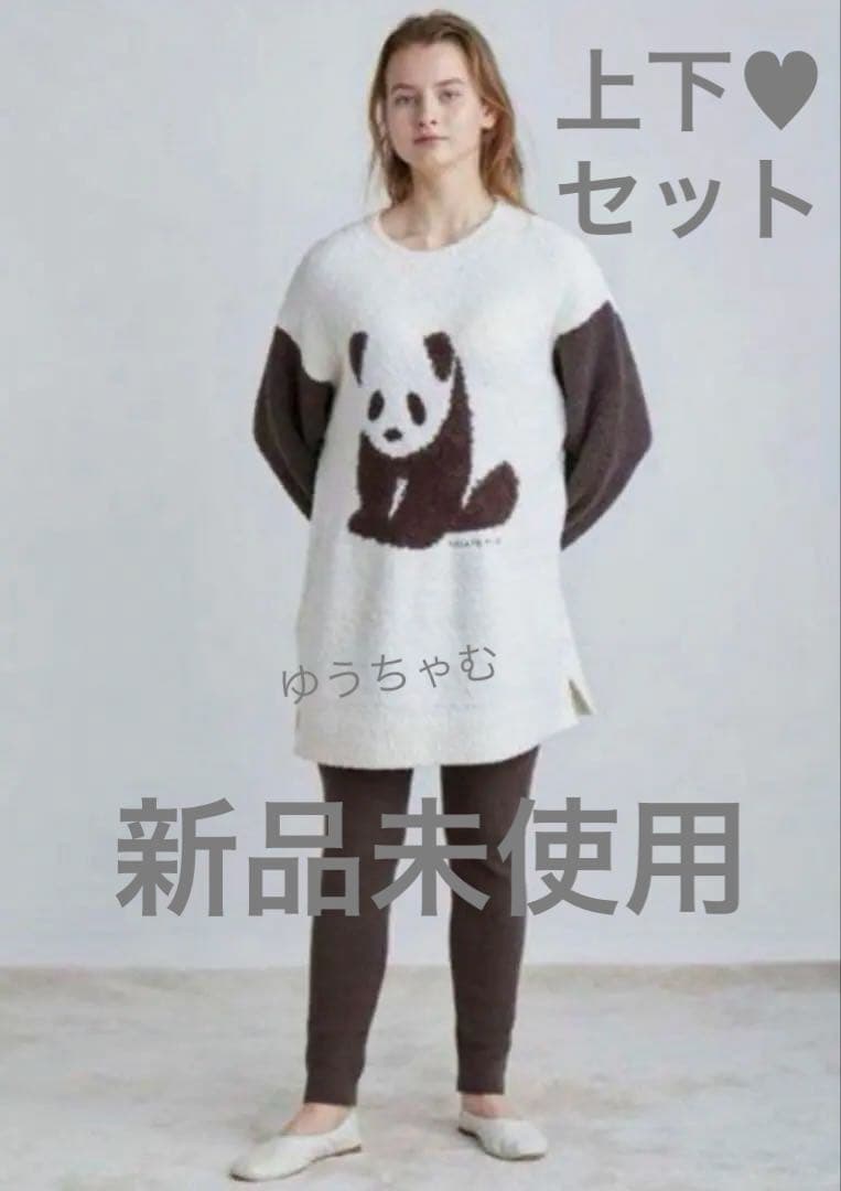 ☆人気完売品ジェラートピケ ♡ パンダジャガードBIGプルオーバー♡リブレギンス