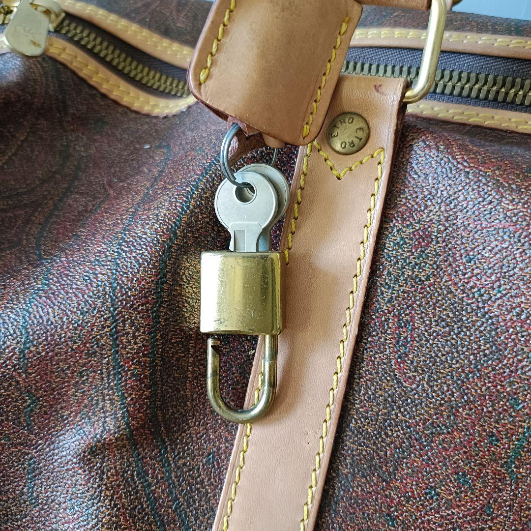 ETRO エトロ ペイズリー柄 2way ボストンバッグ（南京錠・ストラップ付）