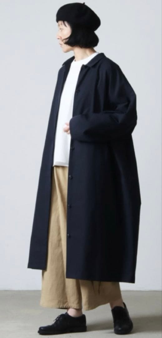 moe様　mizuiro ind 比翼ワイドシャツライクロングコート