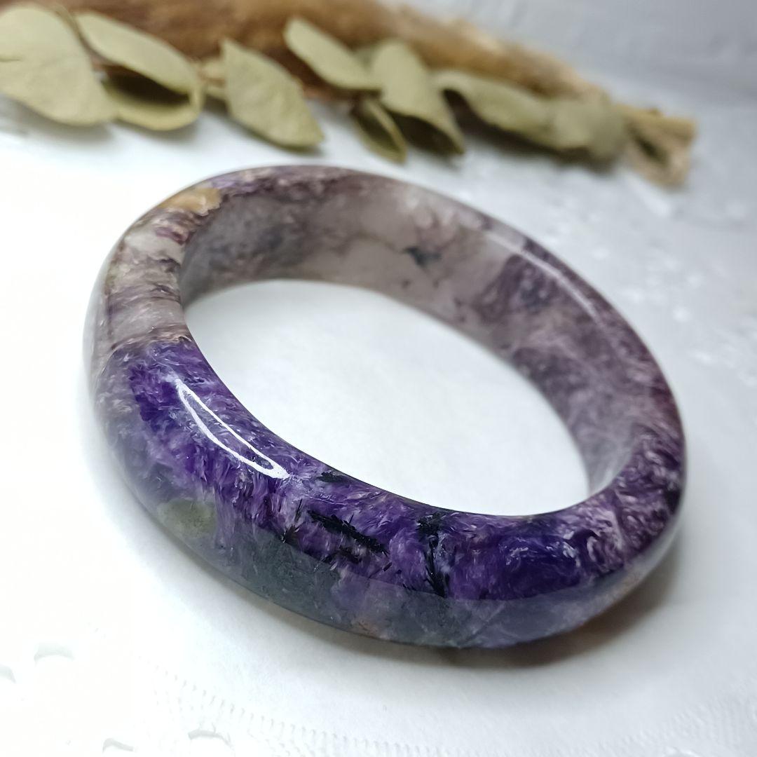 【うーる】極上チャロアイト＊バングル型＊　天然石ブレスレット