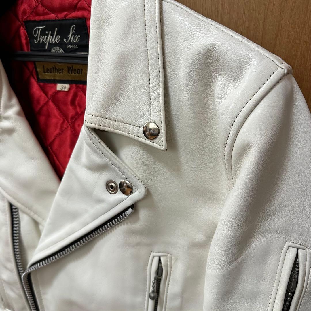 666 トリプルシックス　ライダースジャケット　レザー　34