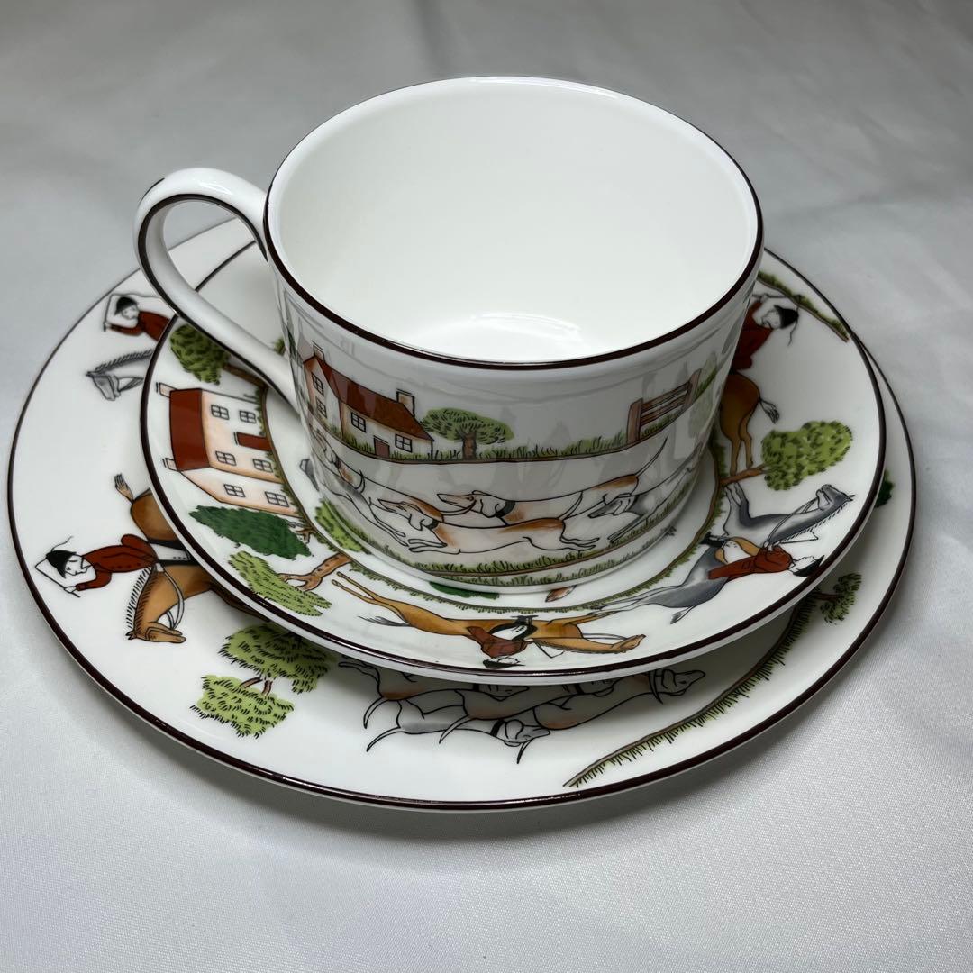 ウェッジウッド ハンティングシーン　カップ＆ソーサー　デザートプレート